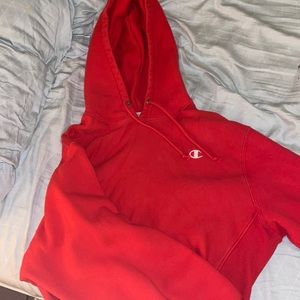 Champion red cropped hoodie